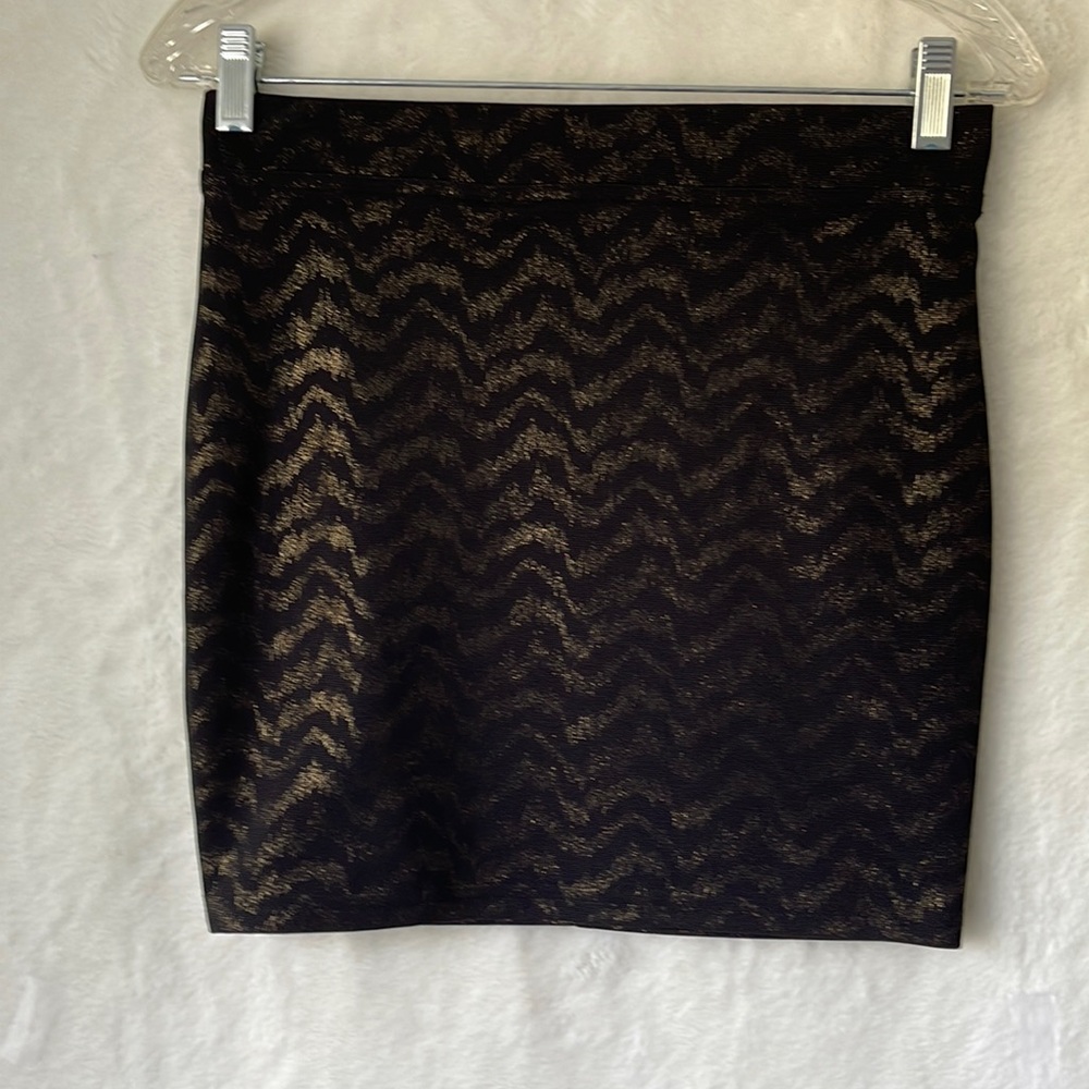 Aqua Ponte Metallic Mini Skirt M